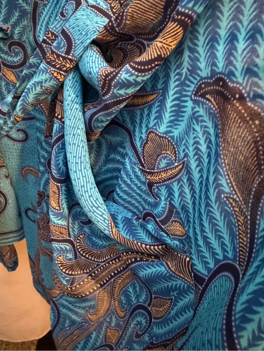 Victoria's Secret Teal and Navy Printed Blouse